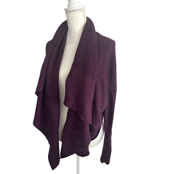 LULULEMON Sit In Lotus Wrap Reversible Heathered Plum Sweater Size 10 - Picture 2 of 9